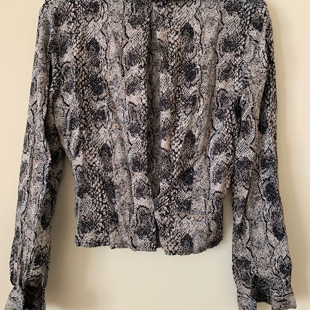 Snake Print Vintage Blouse (slightly stained)